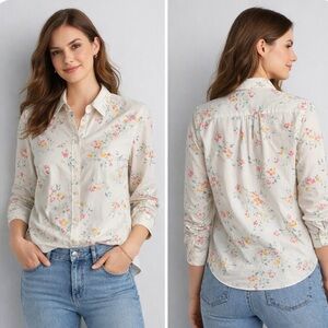 Lands' End Floral Button Down Shirt Made from 100% Supima Cotton